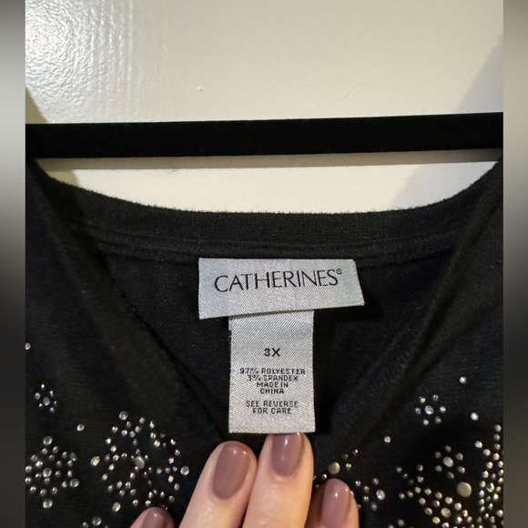 Catherine’s snowflake 3x 3/4 sleeve light weight sweater - Picture 6 of 7